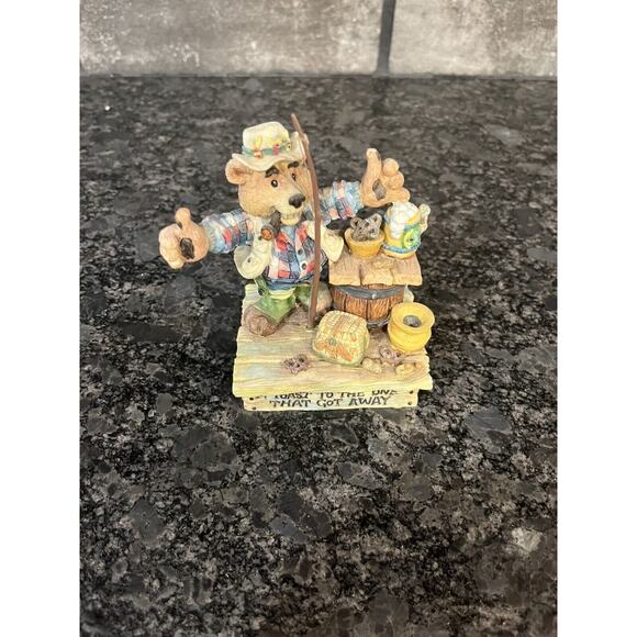 Enesco Moose Creek Crossing “A Toast to the One That Got Away” 1996 Bear #188379 - Picture 2 of 6